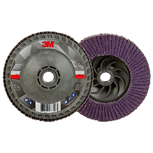 3M Flap Disc 769F, Type 29 Quick Change, 40+, 4-1/2 in x 5/8-11, High Performance Abrasive, Ceramic Precision-Shaped Grain Grinding and Finishing Disc, Carbon Steel, Stainless Steel by 3M - Used condition - US$16.71