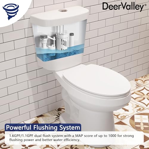 DeerValley-Elongated-Two-Piece-Toilets-for-Bathrooms-ADA-Height-175-Comfort-Chair-Height-Toilet-Bowl-With-Soft-Close-Seat-Dual-Flush-Toilet-1116-GPF-and-MaP-1000g-12-Rough-in-White-Toilet DeerValley Elongated Two Piece Toilets for Bathrooms ADA Height 175 Comfort Chair Height Toilet Bowl With Soft Close Seat Dual Flush Toilet 1116 GPF and MaP 1000g 12 Rough in White Toilet