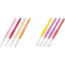 Iuuidu 8PCS Crochet Hooks, Small Size Crochet Hooks for Arthritic Hands, 1.0/1.25/1.5/1.75/2.0/2.25/2.5/2.75mm Crochet Needles for Beginners, Smooth Knitting Needles for Handmade DIY