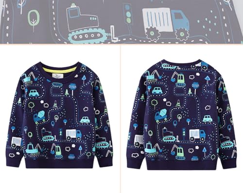 Boys Sweatshirts Casual Sweatshirts Cotton Sweatshirts Long Sleeve T-shirts Crew Neck Cartoon Tops for Boys-6734