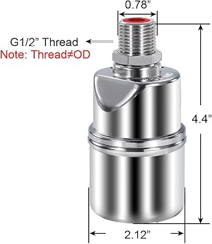 Float Valve 1/2'' to 3/4