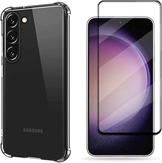 Kit Capa Capinha Para Samsung Galaxy S23 Plus 5g Tela de 6.6 Case Air Anti Impacto Transparente + Película De Vidro Temperado 3d Full Cover (Transparente + Vidro 3d)