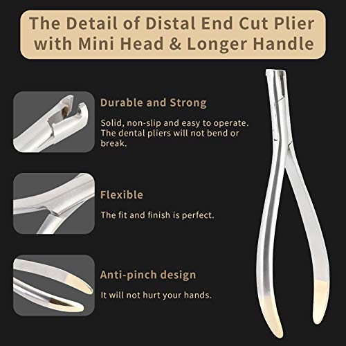 Distal End Cut Plier With Mini Head & Longer Handle, Hold & Cut Hard And Soft Wire Orthodontic Cutter Dental Surgical Instrument Tool #TOP3