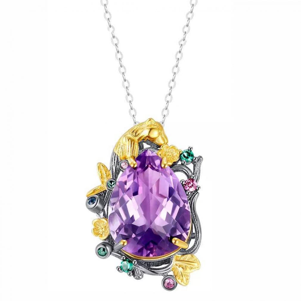 Pendentif améthyste violette en argent 925 pour sublimer vos soirées - 5