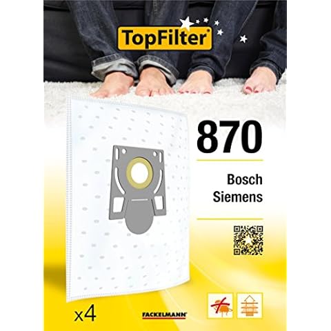 Top Filter Vacuum Cleaner Bags - 64870 Pack of 3 Fleece, 30 x 26 x 0.1 cm Cover