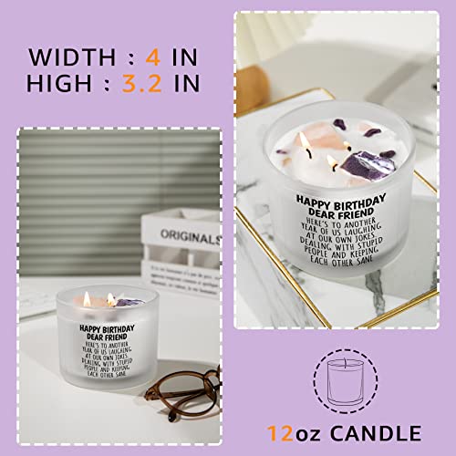 Happy Birthday Gifts For Dear Friend Women, Men - Funny Gift For Best Friend Boss Neighbor Partner Brother Coworker Classmate Bestie Birthday Present Lavender Big Candle 12Oz #TOP4