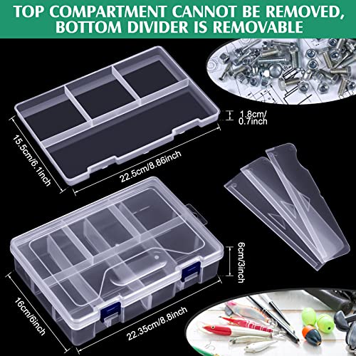 Honoson 6 Pack Fishing Tackle Box Organizer, Clear Waterproof Movable Tray by Honoson - Image 2