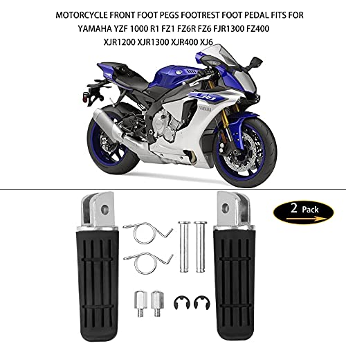 Vpzmt VPZMT-96-US Motorcycle Front Foot Pegs Footrests Fits For Yamaha Yzf1000 R1 Fz1 Fz6R Fz6 Fjr1300 Fz400 Xjr1200 Xjr1300 Xjr400 Xj6 Tdm thumb #1