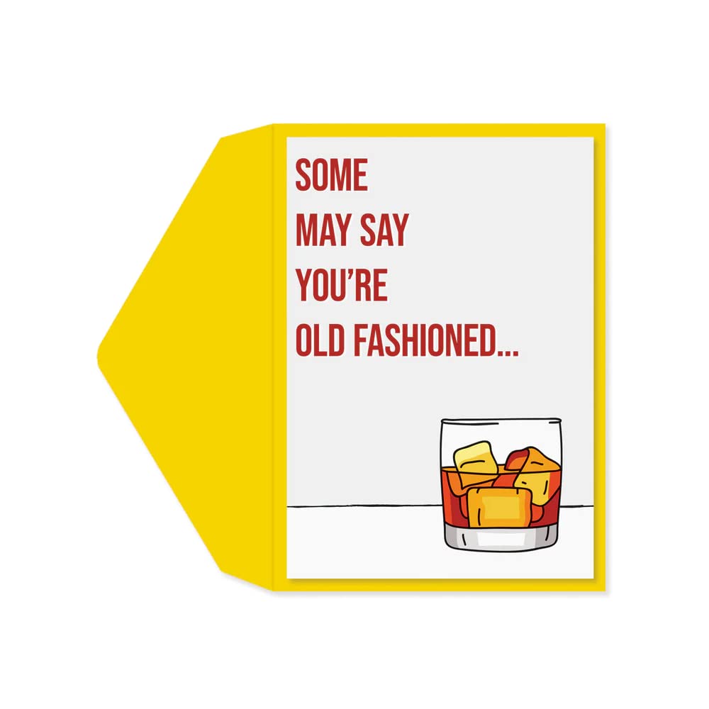 Graphique Old Fashioned Birthday Card | Ideal for Him | Family and Friends | Color-Coordinated Envelope | 5" x 7"