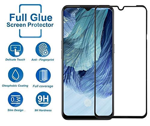 Image of Screen Protector for Oppo F17 (Black) Tempered Glass Edge-to-Edge 6D Screen Guard With Installation Kit