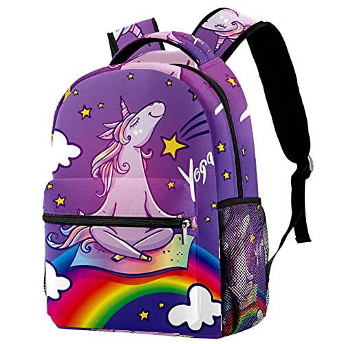 Sac à dos d'écolier licorne bleu et multicolore pour homme et femme confortable