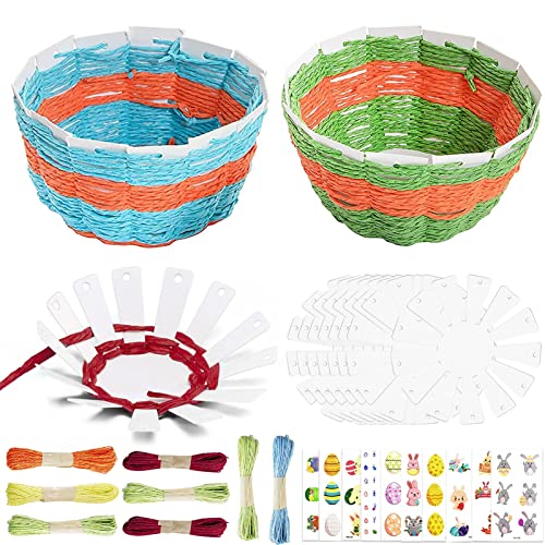 8 PCS Tejer Canastas de Bricolaje, Kits de Tejido de Cestas para Niños, Canasta de Pascua, Cestas de Huevos de Pascua, Manualidades Infantiles Regalo para Decoración de Pascua (8 PCS) Cover