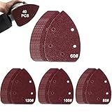 🔺 Dreieckschleifer Schleifpapier Größe - 140 x 90 mm, vorgestanztes Palmschleifpapier mit 5 Löchern zur Staubabsaugung, geeignet für 140 mm Detailschleifer. Ideal zum allgemeinen Schleifen, Polieren und Schleifen.
