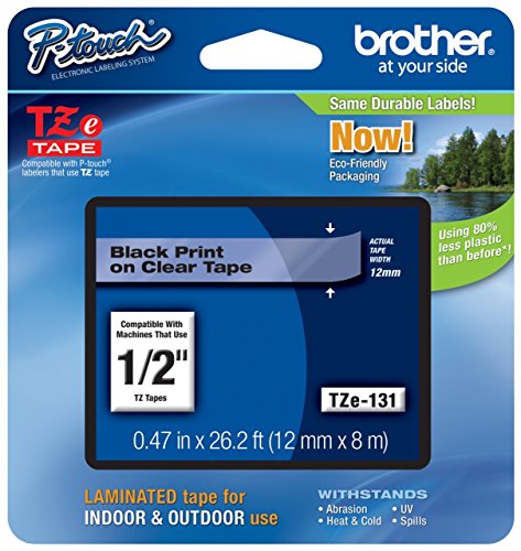 Ruban Brother TZe noir sur clair 12mm pour Brother PT-1230PC avec guide inclus