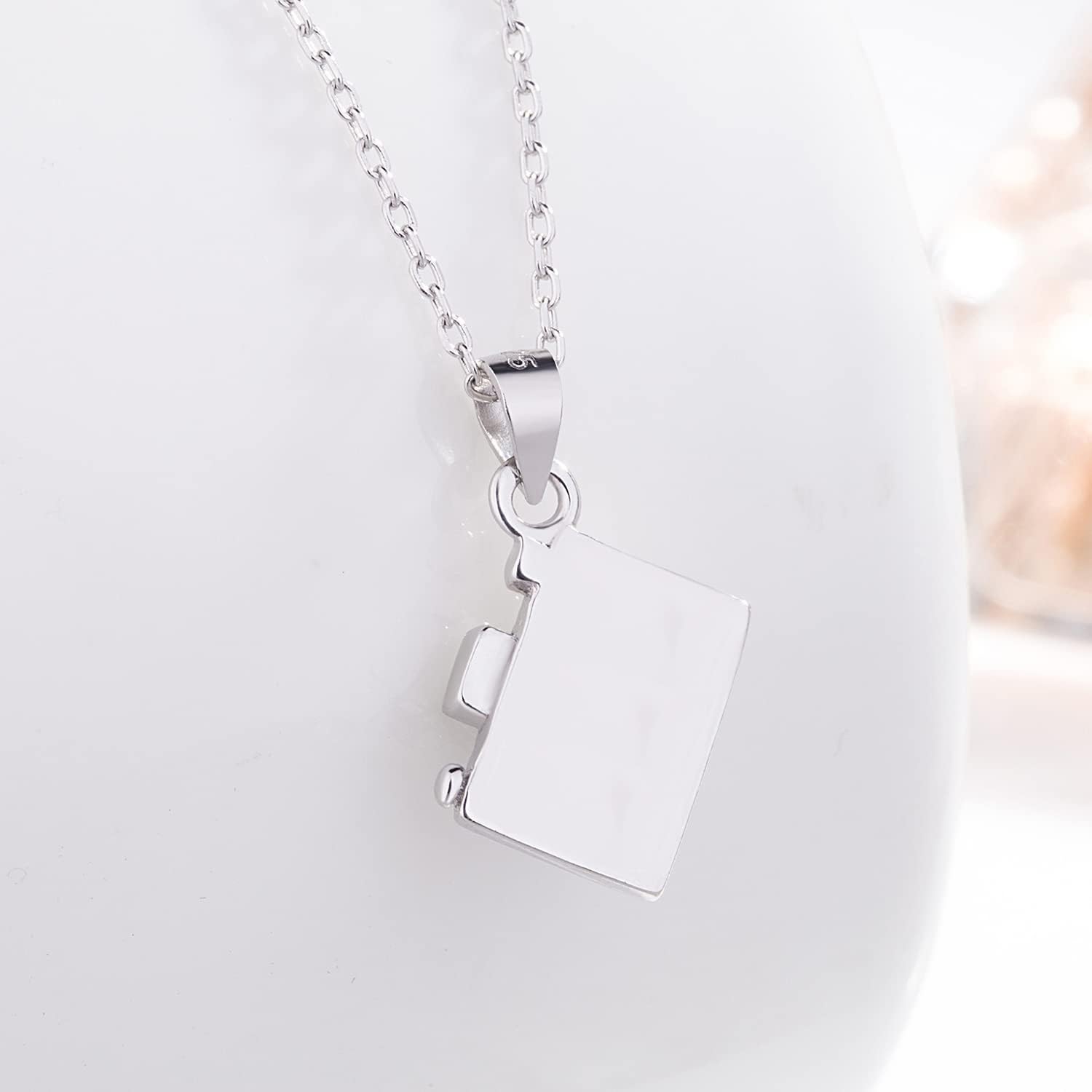 H&Beautimer 925 Sterling Silver Jewelry Cubic Zirconia Camera Pendant Necklace for Women 18'' Silver Chain Photographer Gifts Birthday Gifts - Image 6