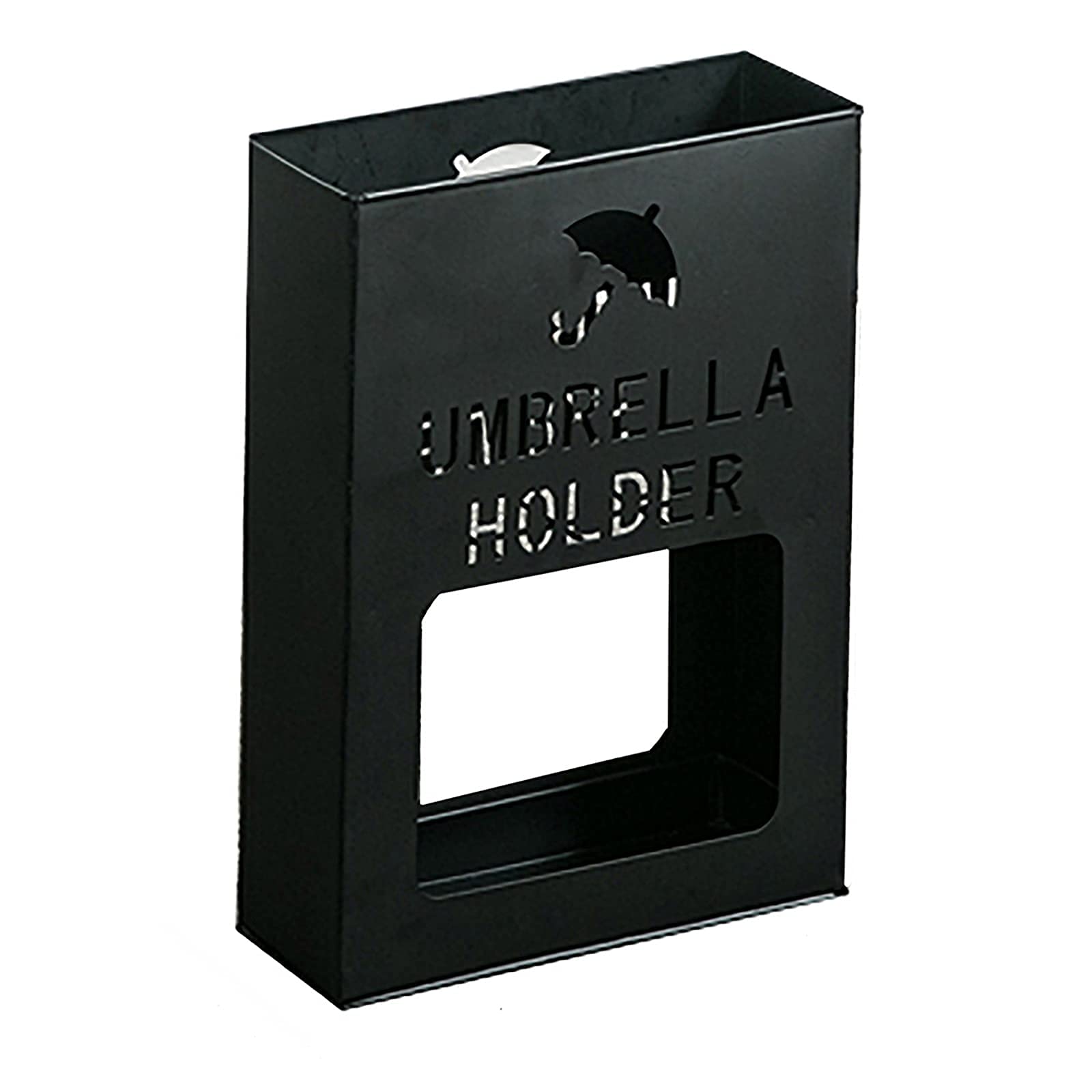 Porte-parapluie rectangle en métal noir 50x20x50cm pour l'entrée