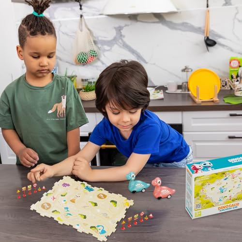 Circuito de carreras Puzzle Racer para niños: juego educativo preescolar con dinosaurio coche 2