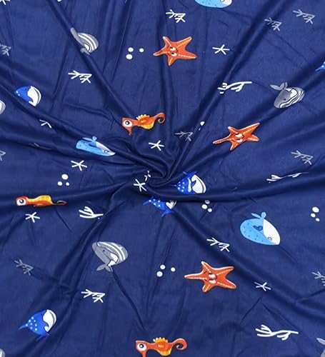 Image of Gurnoor Universal Triple Seater Sofa Cover Big Elasticity Cover for Couch 140 GSM Sofa Slipcover (Fish, 185-230cm), Navy Blue