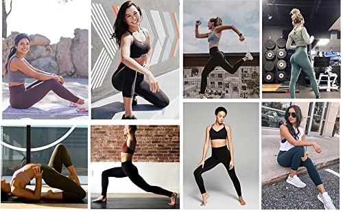 Image of NEVER LOSE Gym Wear Leggings Ankle Length Workout Tights /Stretchable Sports Leggings /Sports Fitness Yoga Track Pants with Pocket for Girls & Women (S, Classic11) Black CLASSIC11