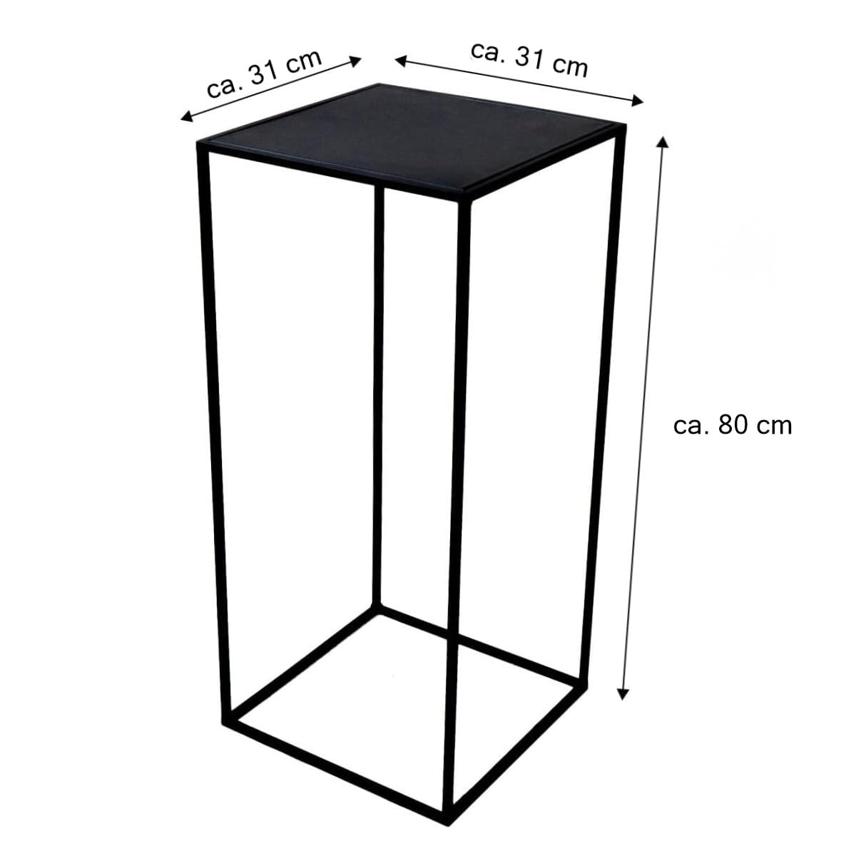2er Set Metall Blumenhocker Milano - Größe L+XL schwarz eckig Beistelltisch Stilvolles Design Ideal für Pflanzen und Dekoration P-77792