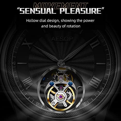 Aesop Orologio Meccanico Automatico Tourbillon – Scheletro Trasparente Con Cassa In Vetro Zaffiro – Lusso Uomo