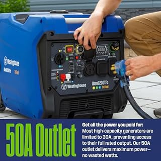 Westinghouse 8200 Peak Watt Tri-Fuel Portable Inverter Generator, Remote Electric Start, Transfer Switch Ready, Gas, Propane, Natural Gas, Low THD, Safe for Electronics, Parallel Capable, CO Sensor