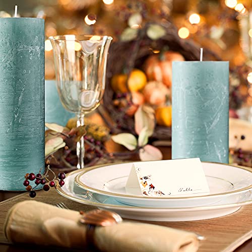 Spaas Rustic Green Pillar Candles - 2.7" X 5" Decorative Candles Set Of 4 - Clean Burning And Dripless Unscented Rustic Pillar Candles For Home Decorations, Party, Weddings, Spa, Restaurant #TOP3