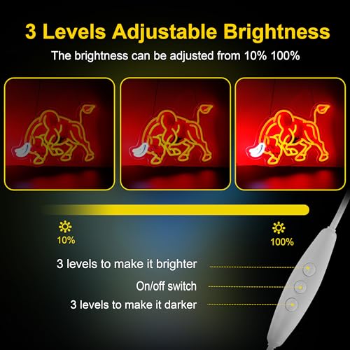 Image of Bull Neon Sign Night light for Bar Club Bedroom Hotel Pub Cafe Wedding Birthday Party Gifts
