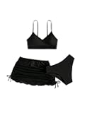 Girl's 3 Piece Bikini Swimwear Cute Swimsuits Bathing Suit High Waisted with Cover Up Beach Skirt