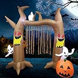 INTERNE BELEUCHTUNG: Dieser große aufblasbare Baum wird intern mit LED-Lichtern beleuchtet, die Ihrem Gartenbild einen unheimlichen Schimmer verleihen. Perfekt für dunkle Halloween-Nächte Nachbarn und Gäste anziehen, ideal, um kleine Kinder anzulocken.