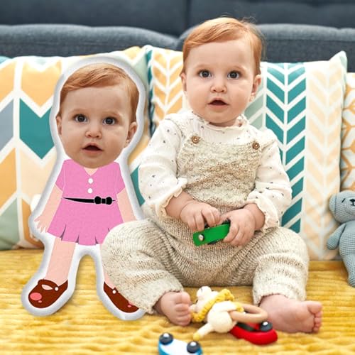 LMQJDZ Personalized Face Pillow, Benutzerdefinierte Hund Katze Geformtes Kissen, 3D Doppelseitiger Druck mit Bild,Personalisierte Geschenke für Kinder, Freunde oder Lieben