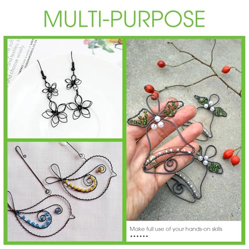 SUPAWAY Basteldraht für Bonsai Aluminium Bonsai Trainingsdraht Draht zum Befestigen von Pflanzen Eloxierter Aluminium-Bonsai-Draht 5 Rollen mit 5 Größen (1/1,5/2 / 2,5/3 mm), Insgesamt 164 Füße