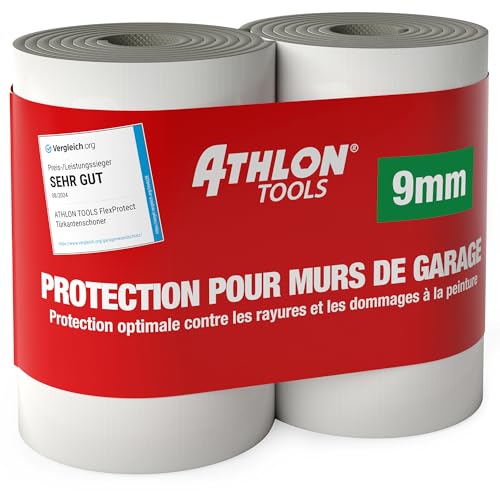 ATHLON TOOLS 2X FlexProtect Protection Murale de Garage, Longueur de 2 m respectivement, Protection des arêtes de portières de Voiture Extra épaisse, adhésive, étanche