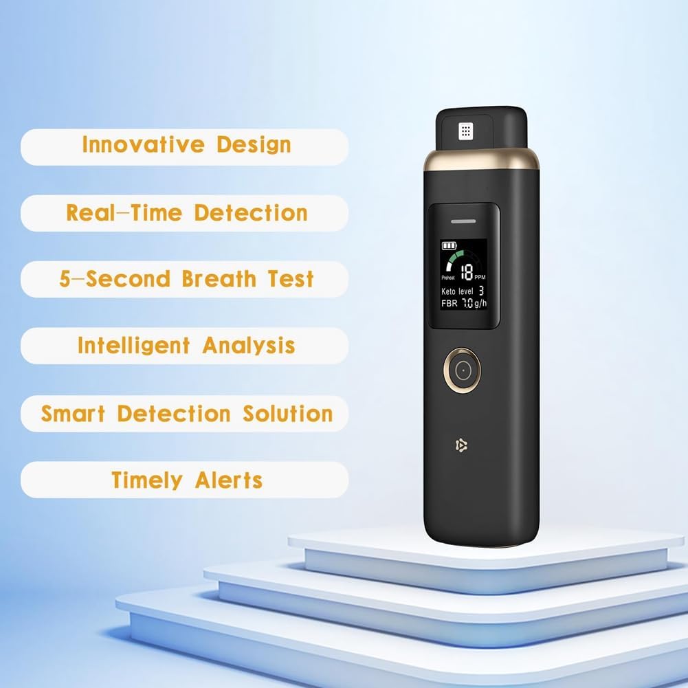 Professional Ketone Breath Analyzer Ketone Breath Meter for Tracking Your Ketones Black