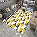 RUGMRZ Maty do salonu i dywany duże poduszki podłogowe składana mata dla niemowląt żółta szara trójkątna geometryczny wzór miękka antypoślizgowa dekoracja pokoju dziewczęcego 50 x 80 cm dekoracje do sypialni