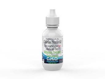 CrystalClearlab Chlorine Dioxide Generation Kit, 2-Part Set with 8 2oz Bottles, 25% Sodium Chlorite and 50% Citric Acid Solution
