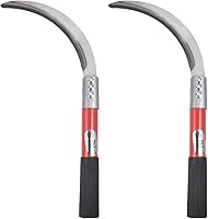 Vista 1 de HARFINGTON 2 piezas de hoz de limpieza de cepillo de 6 pulgadas con hoja dentada de acero al carbono forjado y mango de plástico negro, cuchillo