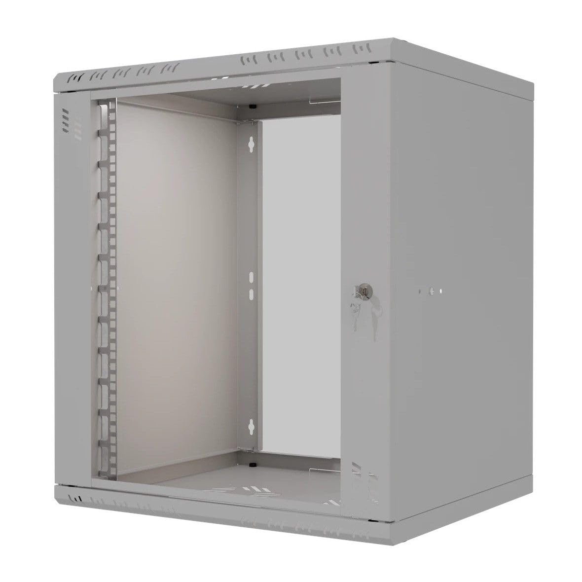 Armadio di Rete 19 Pollici - Armadio Rack 12U - Server Rack per Montaggio a Parete - Capacità di Carico 55 kg - Profondità 600 mm - Rack 19 Pollici - Grigio