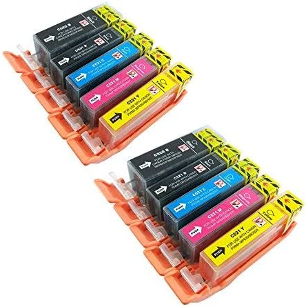 PerfectPrint Compatible Ink Cartridge Replacement for Canon Pixma Printer iP3600 iP4600 iP4700 MP540 MP550 MP560 MP630 MP980 MP990 MX860 MX870 PGI-520 CLI-521 (Black/Cyan/Magenta/Yellow, 10-pack)