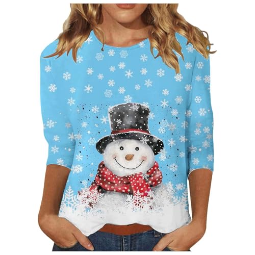 T-shirt Noël femme bonhomme de neige parfait pour vos repas de fêtes en famille