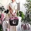Vavabox A-Z Initial Personalized Tote Bag, Waterproof Gifts for Women, Bridesmaids, Mom, Teachers, Friends (01-Black, G) #1