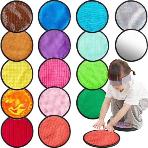 Upgraded 16 Set Sensory Mats, Mixed Colors Sensory Toys for Kids with Autism, Tactile Wall Panel Montessori Toy, Educational Toys for 3 Year Old, Toddler Learning Classroom Supplies Gift(8.3 Inch) by Keculf - Image 8
