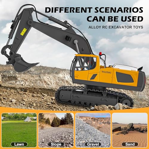 image for ADTHLIER Remote Control Excavator (11-Channel), Dump Truck, Bulldozer,