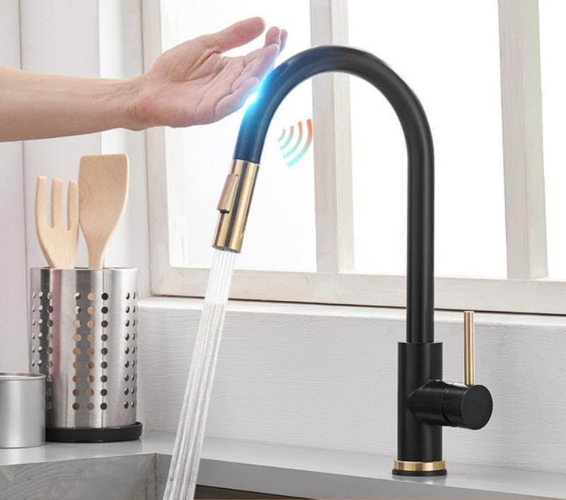 Robinet à capteur de cuisine contre les mains sales avec mitigeur monocommande