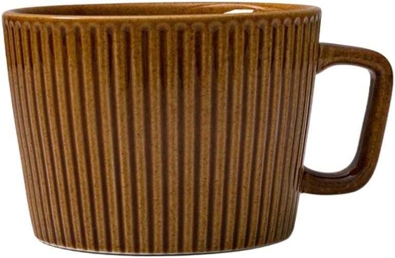 Mug 250ml Japanese Style Retro Coffee Cup Ceramic Afternoon Tea Light Stripe Design Water(C)