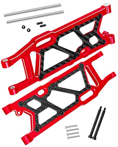 RCMYou - RCMYou Aluminum Rear Suspension A Arms Upgrades Part for Arrma 1/8 Kraton 6S BLX,Outcast 6S BLX,Notorious 6S BLX,Talion 6S BLX,Rear Suspension A-Arms Hops up,Red