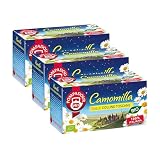 POMPADOUR Camomilla Biologica 100% Italiana 54 Filtri, 3 Confezioni da 18, Bevanda con Foglie di Gelso per Bambini e Adulti, Ideale per il Relax Notturno, Senza Zuccheri e Aromi Artificiali