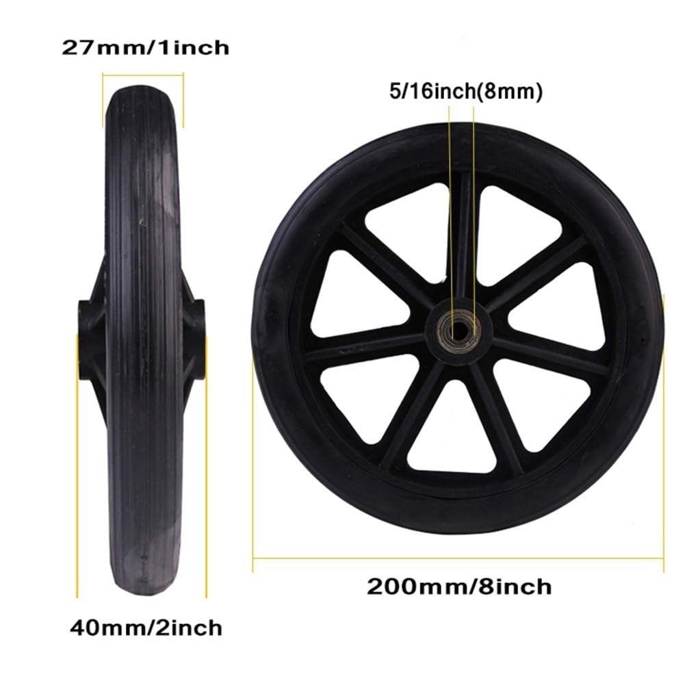 Ruedas de repuesto para silla de ruedas, ruedas delanteras de repuesto de 8 x 1 pulgada, ruedas de repuesto antideslizantes, accesorio universal para ruedas de repuesto para silla de ruedas manual