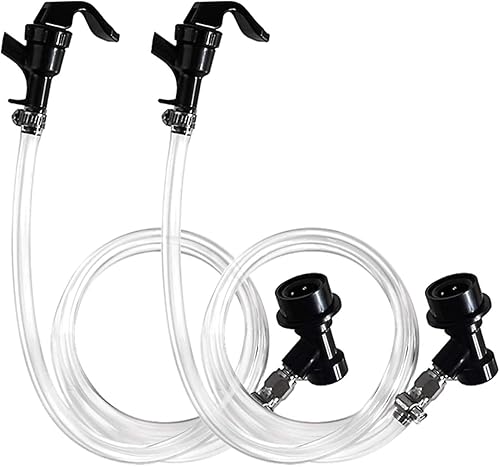 FERRODAY Conjunto de línea de cerveza con cerradura de bola de 5 pies, línea líquida, grifo de pícnic, bloqueo de bola, grifo de desconexión rápida,