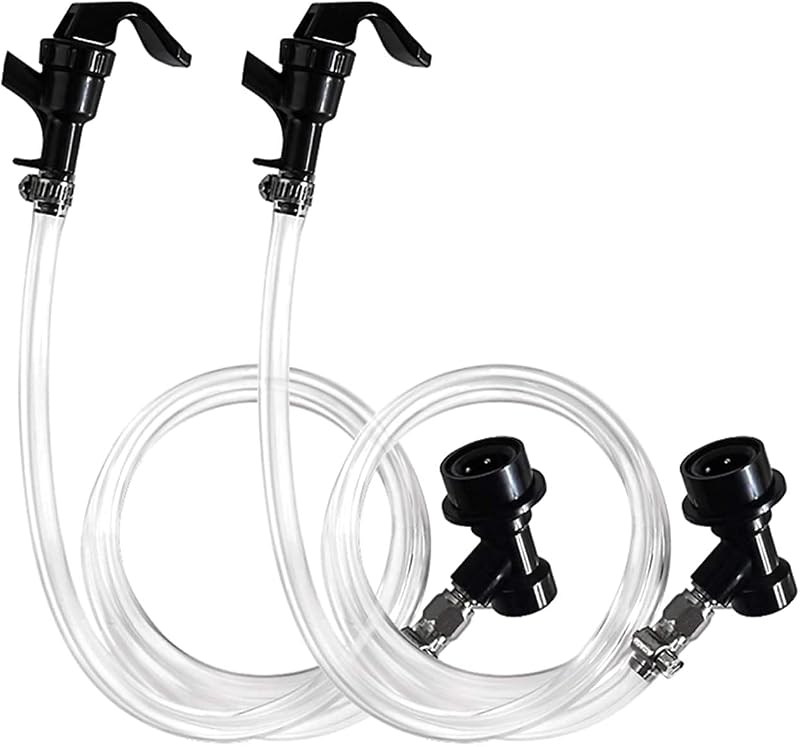 FERRODAY 3ft Ball Lock Beer Line Assembly Liquid Line Picnic Tap Ball Lock Quick Disconnect Faucet Food Safe Clear Tube Kit for Cornelius Keg Wine Making Soda Dispensing Keg Fitting